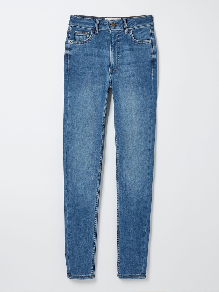 FatFace Blue Harlow High Waist Skinny Jeans - Image 4 of 4