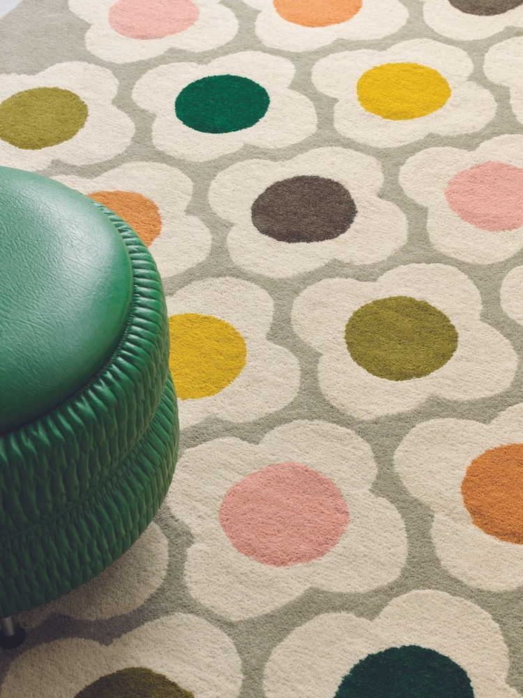 Orla Kiely Natural Spot Flower Rug - Image 2 of 3
