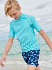 Blue Short Sleeve Sunsafe Rash Vest (1.5-16yrs) - Image 1 of 7