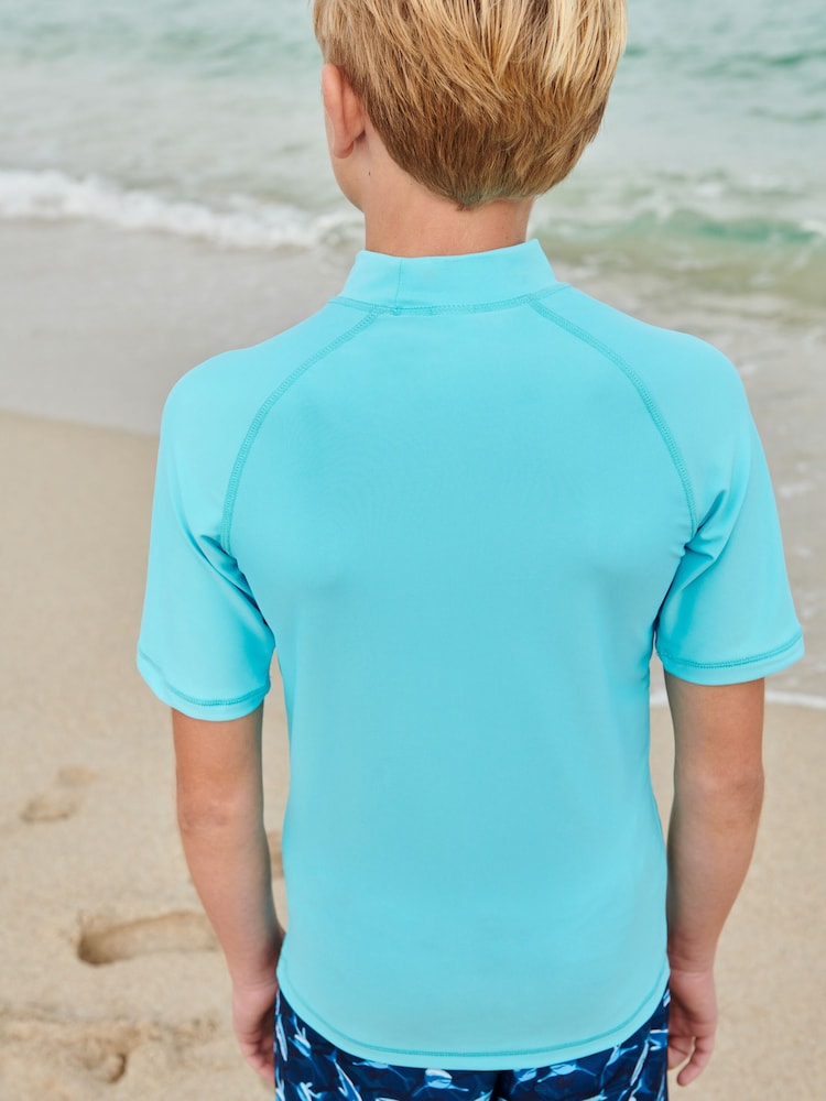 Blue Short Sleeve Sunsafe Rash Vest (1.5-16yrs) - Image 2 of 7
