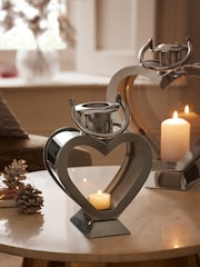 Silver Heart Metal Mini Lantern Candle Holder - Image 2 of 6