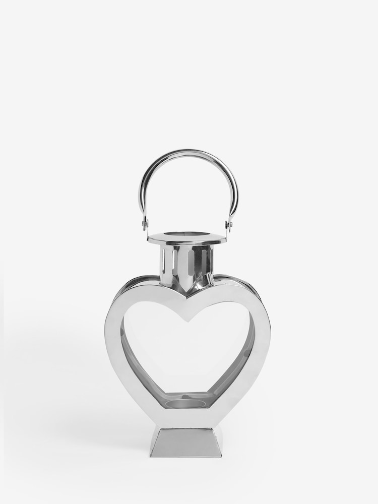 Silver Heart Metal Mini Lantern Candle Holder - Image 5 of 6