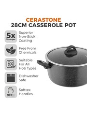 Tower Grey Cerastone 28cm Casserole Dish - Image 2 of 12