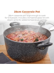Tower Grey Cerastone 28cm Casserole Dish - Image 3 of 12