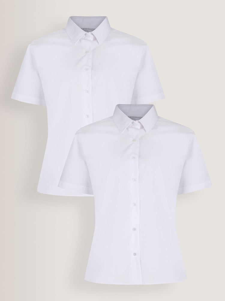 Trutex Non Iron Short Sleeve White Blouses 2 Pack - Image 1 of 1