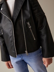 Black PU Biker Jacket (3-16yrs) - Image 4 of 8