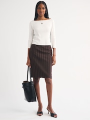 Abercrombie & Fitch Chase Midi Pinstripe Pencil Skirt - Obrázek 4 z 6