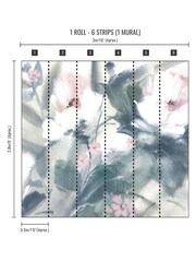 Art For The Home Blue Expressive Floral 3M Mural - Image 4 of 4