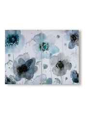 Art For The Home Set of 2 Blue Painterly Poppies Canvases - Image 2 of 2