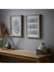 Art For The Home Set of 2 Blue Delicate Leaves Framed Art - Image 1 of 5