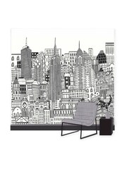 Art For The Home White City Sketch Chalk 3M Mural - Image 3 of 4