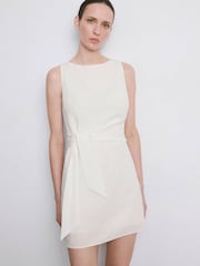 Mango Cream Wrap Midi Dress - Image 2 of 7