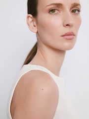 Mango Cream Wrap Midi Dress - Image 4 of 7