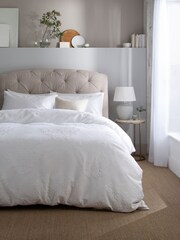 White Heart Embossed Duvet Cover and Pillowcase Set - Image 2 of 5
