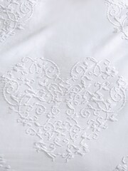 White Heart Embossed Duvet Cover and Pillowcase Set - Image 5 of 5