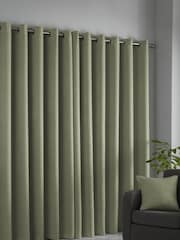 Fusion Strata Room Darkening Woven Pair of Eyelet Curtains - Image 2 of 4