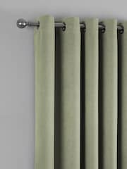 Fusion Strata Room Darkening Woven Pair of Eyelet Curtains - Image 4 of 4