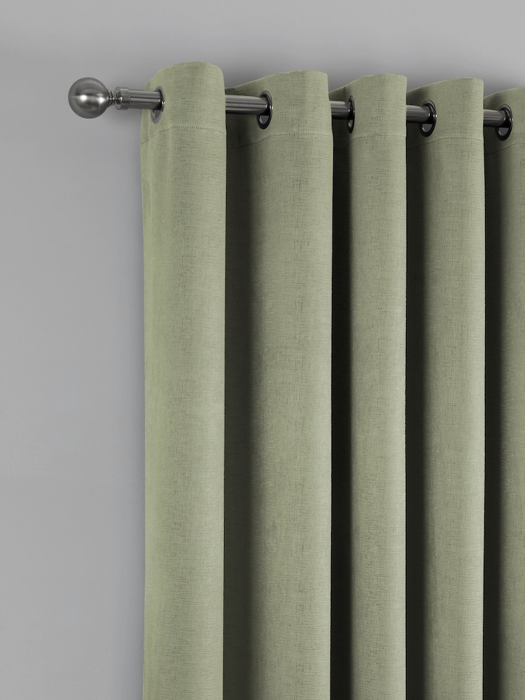 Fusion Strata Room Darkening Woven Pair of Eyelet Curtains - Image 4 of 4