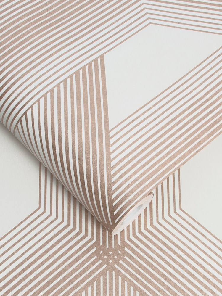 Graham & Brown White Lagom Geo 10M Wallpaper - Image 2 of 3