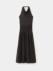 Mango Brown Halterneck Midi Dress - Image 4 of 6