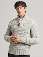 Superdry Grey Marl Jacob Henley Jumper - Image 1 of 6