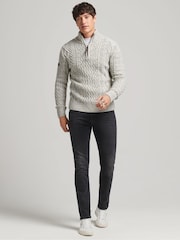 Superdry Grey Marl Jacob Henley Jumper - Image 3 of 6