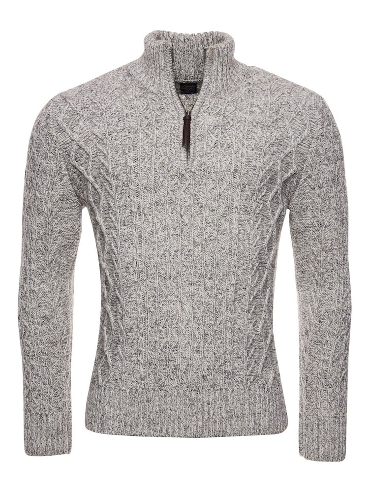 Superdry Grey Marl Jacob Henley Jumper - Image 6 of 6