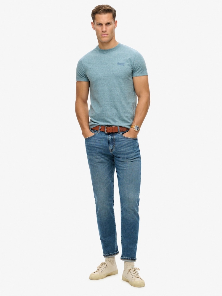 Superdry Desert Sky Blue Grit Essential Logo Embroidery T-Shirt - Image 2 of 7