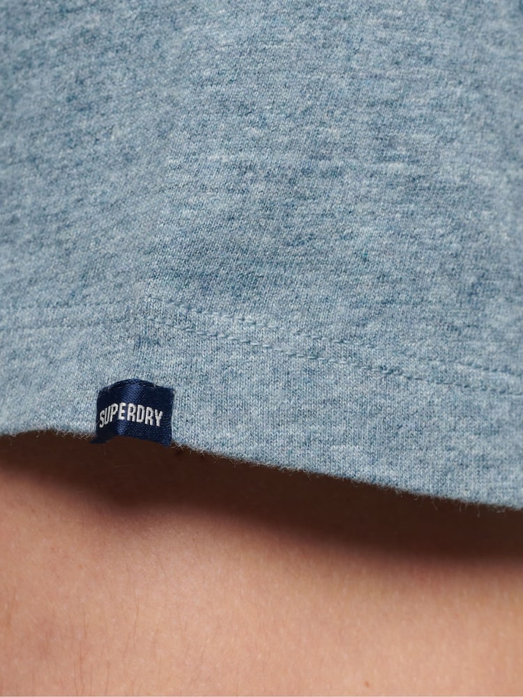 Superdry Desert Sky Blue Grit Essential Logo Embroidery T-Shirt - Image 4 of 7