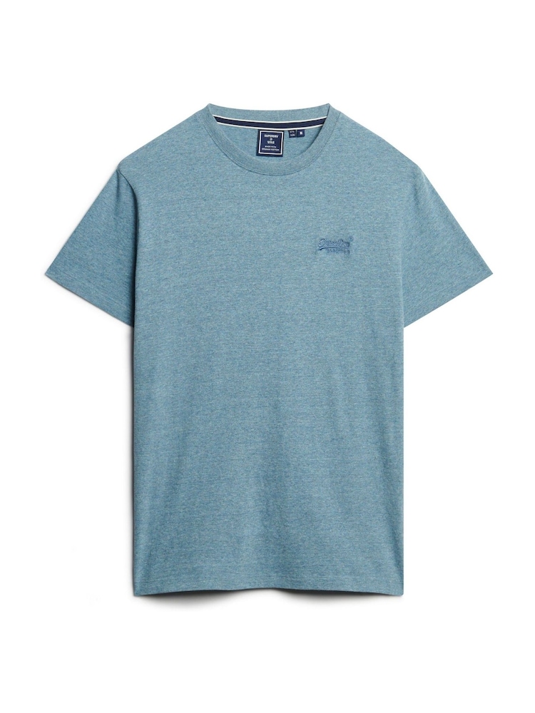 Superdry Desert Sky Blue Grit Essential Logo Embroidery T-Shirt - Image 5 of 7