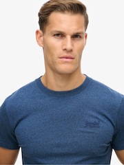 Superdry Bright Blue Marl Essential Logo Embroidery T-Shirt - Image 3 of 6