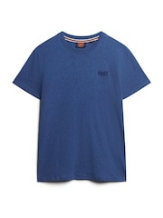 Superdry Bright Blue Marl Essential Logo Embroidery T-Shirt - Image 4 of 6