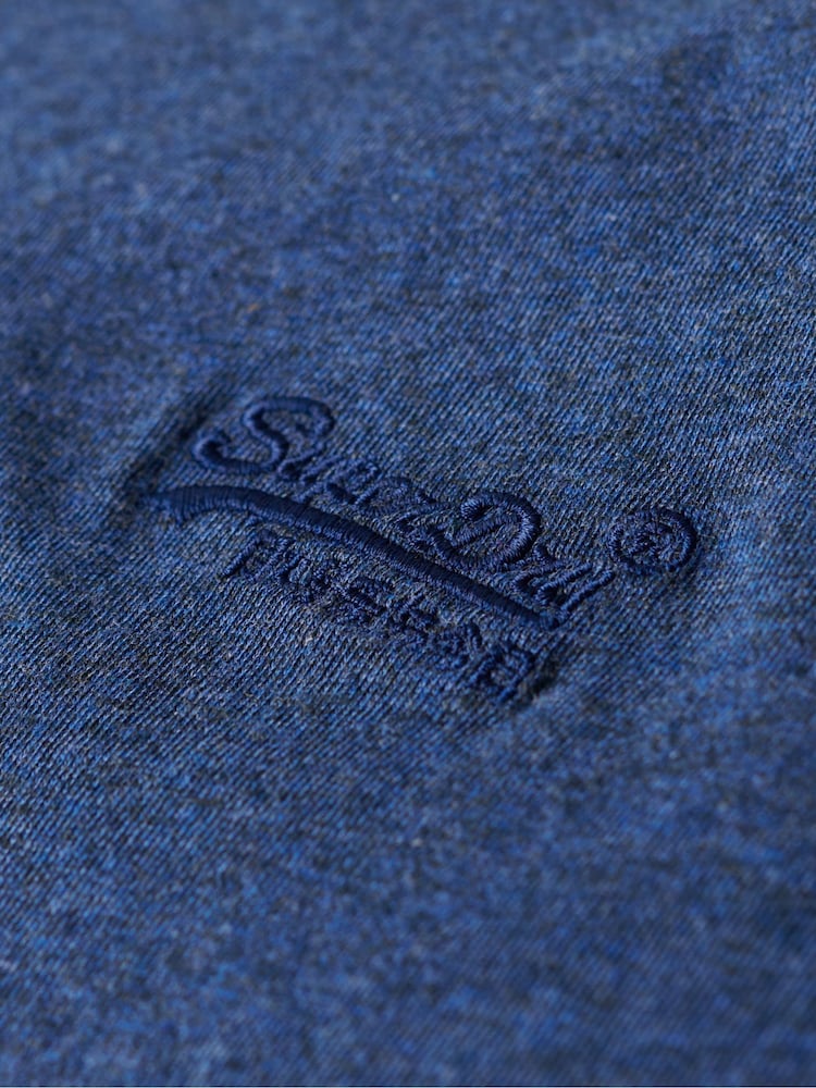 Bleu vif chiné - T-shirt Superdry Essential à logo brodé - Image 5 of 6