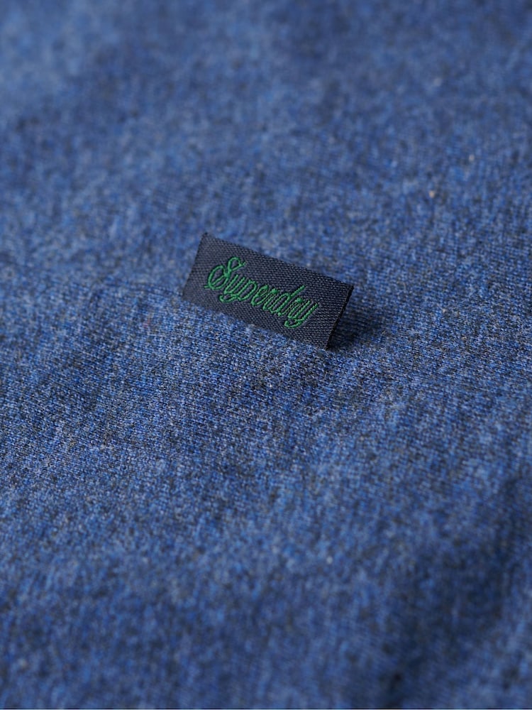 Superdry Bright Blue Marl Essential Logo Embroidery T-Shirt - Image 6 of 6