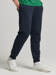 Superdry Blue Cotton Vintage Logo Embroidered Joggers - Image 1 of 6