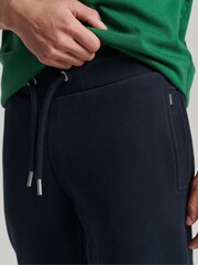 Superdry Blue Cotton Vintage Logo Embroidered Joggers - Image 4 of 6