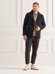 Superdry Blue Studios Short Wool Coat - Image 3 of 8