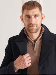 Superdry Blue Studios Short Wool Coat - Image 4 of 8