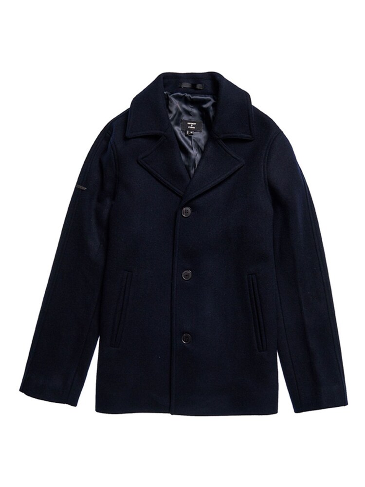 Superdry Blue Studios Short Wool Coat - Image 8 of 8