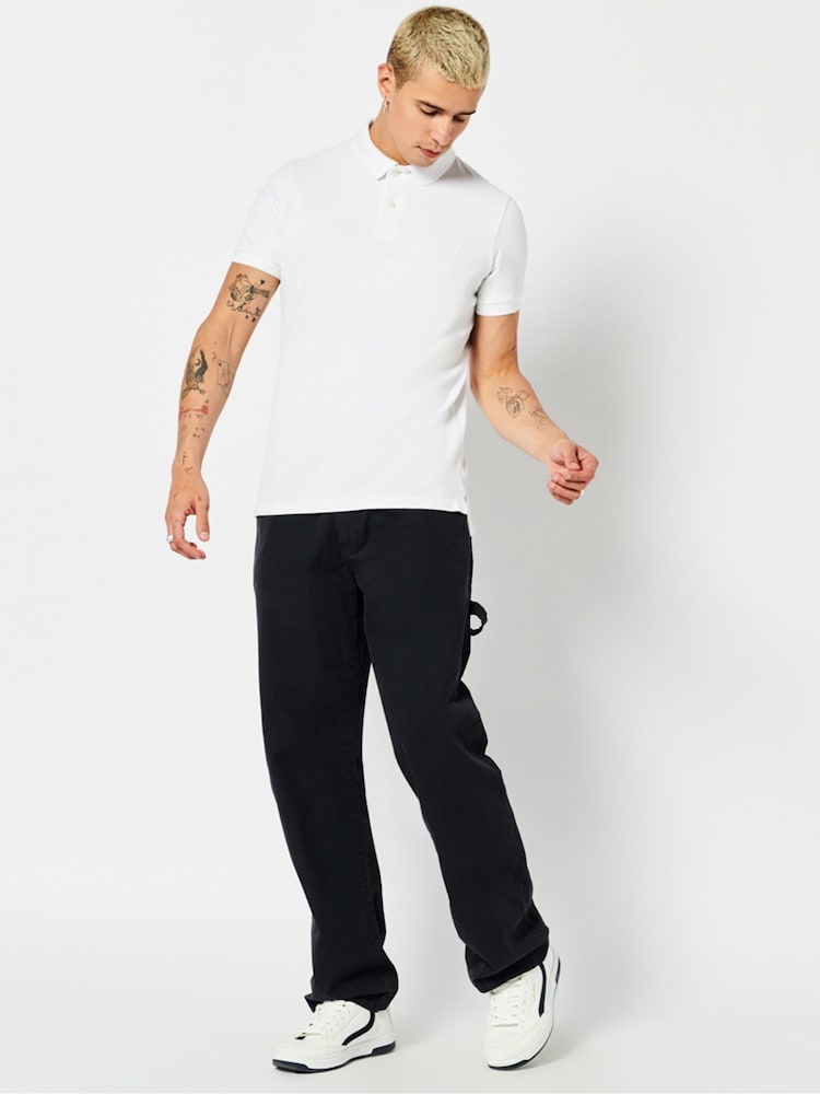Superdry White Classic Pique Polo Shirt - Image 2 of 4