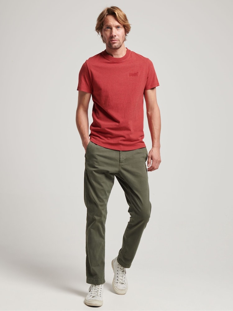 Красный меланжевый Hike - Superdry Vintage Embroidered 100% Cotton T-Shirt - Изображение 1 из 3