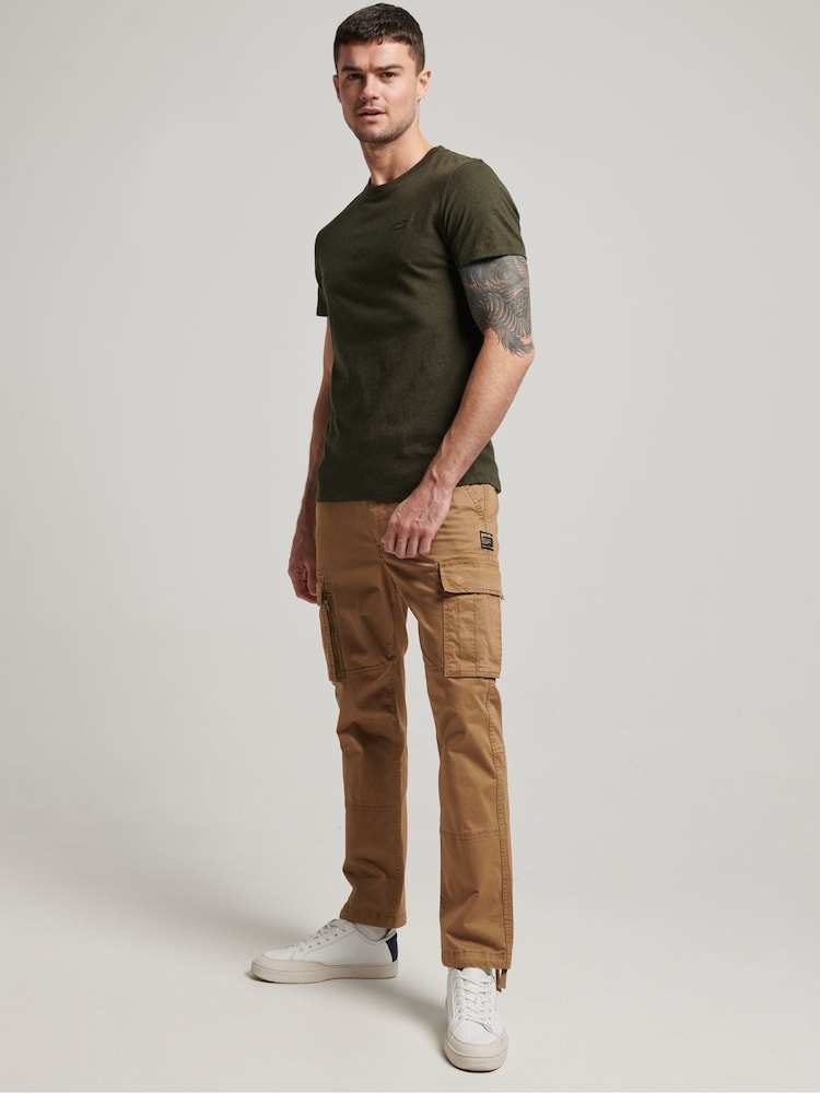 Меланж хаки - Superdry Vintage Embroidered 100% Cotton T-Shirt - Изображение 2 из 3