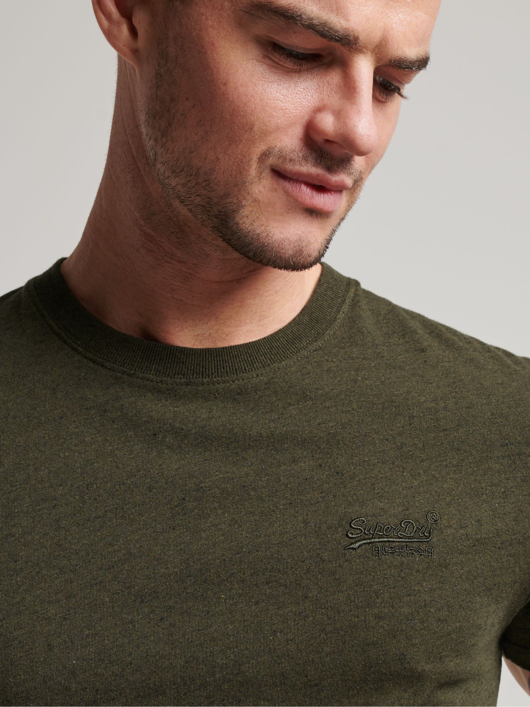 Меланж хаки - Superdry Vintage Embroidered 100% Cotton T-Shirt - Изображение 3 из 3
