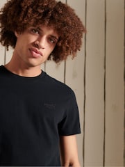 Superdry Black Vintage Embroidered 100% Cotton T-Shirt - Image 3 of 8