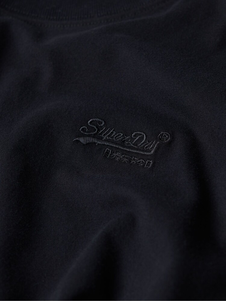 Superdry Black Vintage Embroidered 100% Cotton T-Shirt - Image 8 of 8
