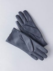 Lakeland Leather Navy Tarn Leather Quilted Winter Gloves - Image 2 of 3