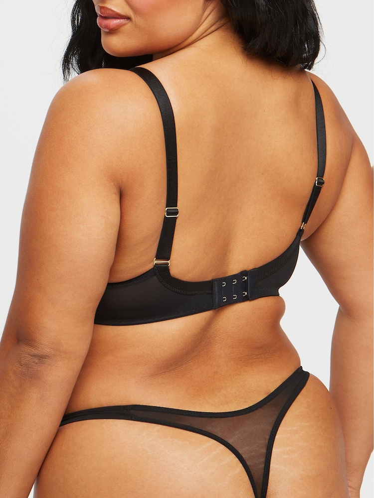 Ann Summers Black/Red DD+ Non Pad Balcony The Hero Non Pad Wired Bra - Image 2 of 5