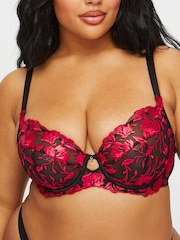 Ann Summers Black/Red DD+ Non Pad Balcony The Hero Non Pad Wired Bra - Image 3 of 5
