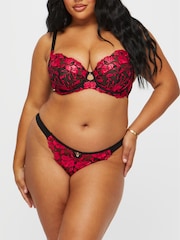 Ann Summers Black/Red DD+ Non Pad Balcony The Hero Non Pad Wired Bra - Image 4 of 5