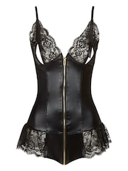 Ann Summers Black Faux Leather & Lace Tasha Body - Image 5 of 5